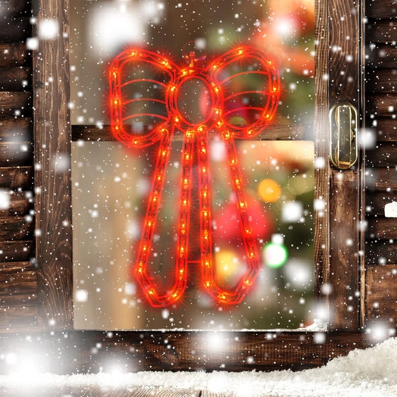 Just-pro Christmas Window Silhouette Lights, 50 Count Incandescent Mini Light, Red, for Holiday Indoor Wall Door Glass Decor - Image 4